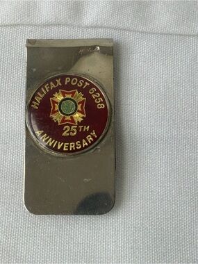 Vintage 1971 VFW Halifax Massachusetts Post 6258 25Th Anniversary Money Clip